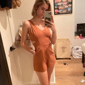 LF burnt orange cut out romper